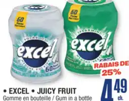 Jean Coutu EXCEL, JUICY FRUIT Gum in a bottle offer