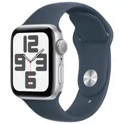 Best Buy Apple Watch SE (GPS) 40mm Silver Aluminum Case with Storm Blue Sport Band - Medium / Large offer
