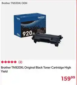 Shopper+ Brother TN920XL Original Black Toner Cartridge High Yield offer