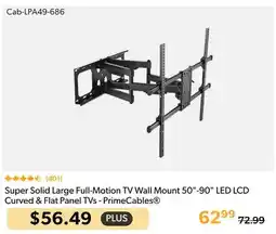 Shopper+ Super Solid Large Full-Motion TV Wall Mount 50-90 LED LCD Curved & Flat Panel TVs - PrimeCables offer