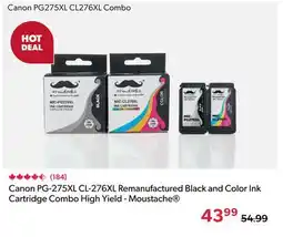 123Ink Canon PG-275XL CL-276XL Remanufactured Black and Color Ink Cartridge Combo High Yield - Moustache offer