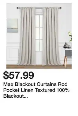 Wayfair Max Blackout Curtains Rod Pocket Linen Textured 100% Blackout Drapes for Bedroom Living Room Curtain (Set of 2) offer
