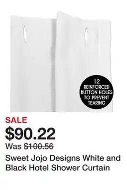 Bed Bath & Beyond Sweet Jojo Designs White and Black Hotel Shower Curtain offer