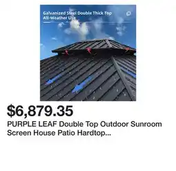 Bed Bath & Beyond PURPLE LEAF Double Top Outdoor Sunroom Screen House Patio Hardtop Gazebo offer
