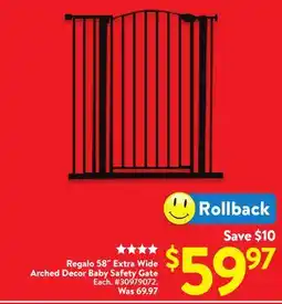 Walmart Regalo 58 Extra Wide Arched Decor Baby Safety Gate offer