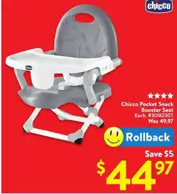 Walmart Chicco Pocket Snack Booster Seat offer