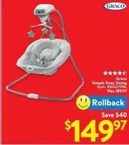 Walmart Graco Simple Sway Swing offer
