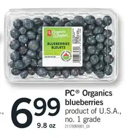 Fortinos PC ORGANICS BLUEBERRIES 9.8 OZ offer