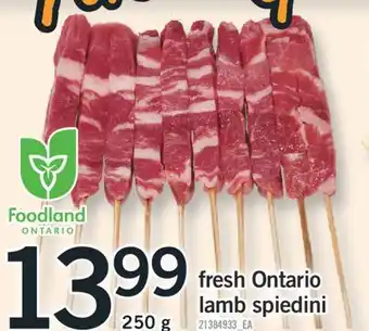 Fortinos fresh Ontario lamb spiedini offer