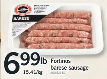 Fortinos FORTINOS BARESE SAUSAGE offer