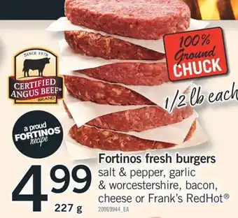 Fortinos Fortinos fresh burgers offer