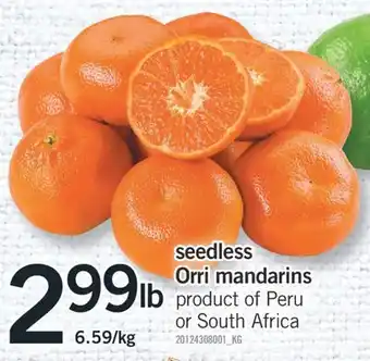 Fortinos SEEDLESS ORRI MANDARINS offer