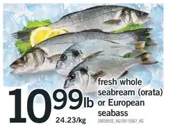 Fortinos FRESH WHOLE SEABREAM (ORATA) OR EUROPEAN SEABASS offer