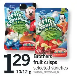 Fortinos Brothers fruit crisps offer