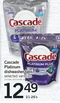 Fortinos CASCADE PLATINUM DISHWASHER TABS offer
