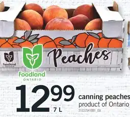 Fortinos CANNING PEACHES 7 L offer