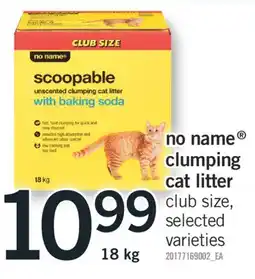 Fortinos NO NAME CLUMPING CAT LITTER 18 kg offer