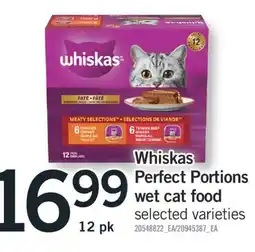 Fortinos Whiskas Perfect Portions wet cat food offer