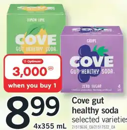 Fortinos COVE GUT HEALTHY SODA 4x355 mL offer
