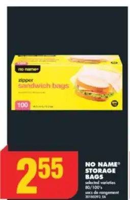 No Frills NO NAME STORAGE BAGS, 80/100's offer