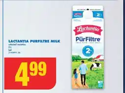 No Frills LACTANTIA PURFILTRE MILK, 2 L offer