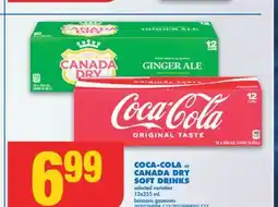 No Frills COCA-COLA or CANADA DRY SOFT DRINKS, 12x355 mL offer