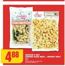 No Frills ANCHOR'S BAY COOKED CLAM MEAT or MUSSEL MEAT, 340 g offer