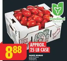 No Frills SAUCE ROMAS, APPROX. 25 LB CASE offer