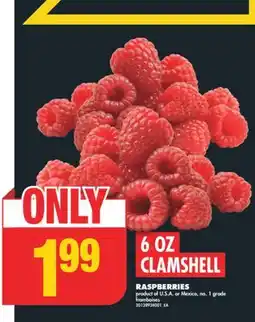 No Frills RASPBERRIES, 6 OZ CLAMSHELL offer