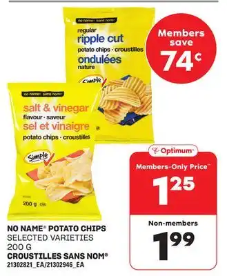 Independent Grocer NO NAME POTATO CHIPS, 200 G offer