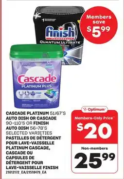 Independent Grocer CASCADE PLATINUM, 51/67'S AUTO DISH OR CASCADE, 90-110'S OR FINISH AUTO DISH, 56-78'S offer