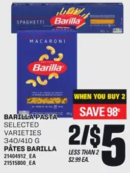 Independent Grocer BARILLA PASTA, 340/410 G offer