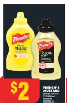 No Frills FRENCH'S MUSTARD, 325/400 mL offer