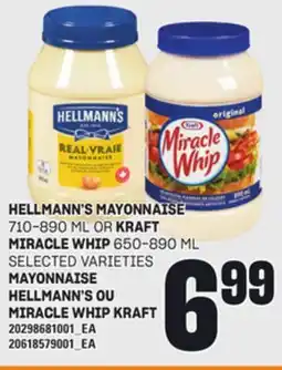 Independent Grocer HELLMANN'S MAYONNAISE 710-890 ML OR KRAFT MIRACLE WHIP 650-890 ML offer