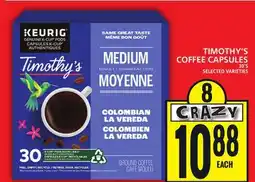 Food Basics TIMOTHY'S COFFEE CAPSULES offer