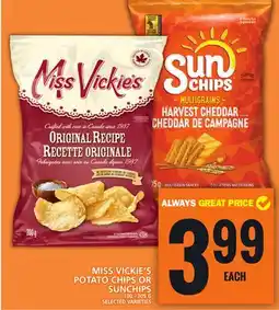 Food Basics MISS VICKIE'S POTATO CHIPS OR SUNCHIPS offer
