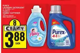 Food Basics PUREX LAUNDRY DETERGENT OR FLEECY FABRIC SOFTENER offer