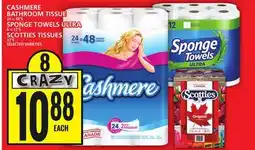 Food Basics CASHMERE BATHROOM TISSUE OR SPONGE TOWELS ULTRA OR SCOTTIES TISSUES offer