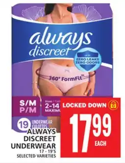 Food Basics ALWAYS DISCREET UNDERWEAR offer