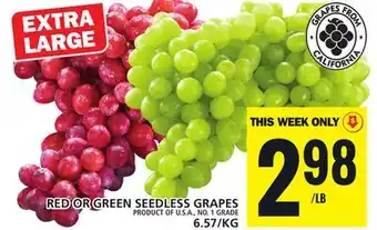 Food Basics RED OR GREEN SEEDLESS GRAPES offer
