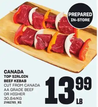 Loblaws TOP SIRLOIN BEEF KEBAB offer