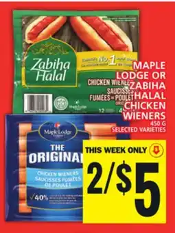 Food Basics MAPLE LODGE OR ZABIHA HALAL CHICKEN WIENERS offer