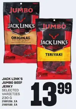Loblaws JACK LINK'S JUMBO BEEF JERKY offer