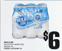 Loblaws MILK 2 GO, 6X200 ML offer