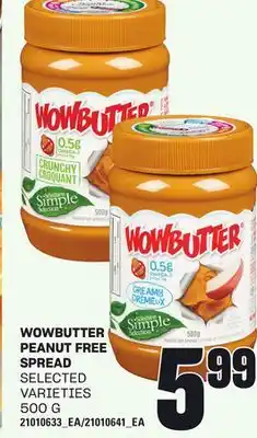 Loblaws WOWBUTTER PEANUT FREE SPREAD, 500 G offer