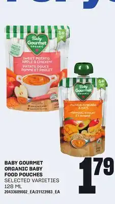 Loblaws BABY GOURMET ORGANIC BABY FOOD POUCHES, 128 ML offer