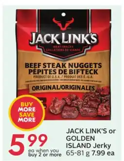 Sobeys JACK LINK'S or GOLDEN ISLAND Jerky offer