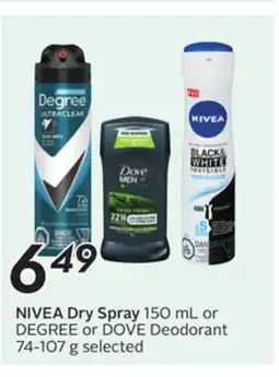 Sobeys NIVEA Dry Spray offer