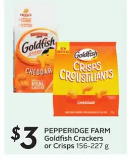 Sobeys PEPPERIDGE FARM Goldfish Crackers or Crisps g offer