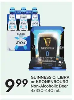 Sobeys GUINNESS 0, LIBRA or KRONENBOURG Non-Alcoholic Beer offer